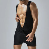 Wiaofellas  -  Mens Deep V Sports Fitness Vest Bodysuit Fashion Shaping Youth Sexy Niche Daily Comfort Home Sleepwear Men'S Clothing  New