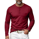 Wiaofellas  -  Daily Casual O Neck Pullover For Men Trendy Looe Breathable Shirts Men Autumn Outdoor Solid Color Long Sleeve Tops