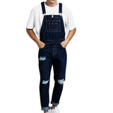WIAOFELLAS  -  S-3XL Men Overalls Bib Jeans Casual Fashion Stretch Elastic Jumpsuit Long Denim Pants Street Hip Hop