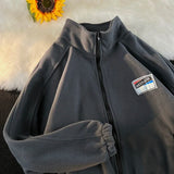 WIAOFELLAS  -  Men Thicker Jackets Autumn Winter Stand Collar All-match Solid Fashion Patchwork Zipper Warm Streetwear Long Sleeve Casual Coats