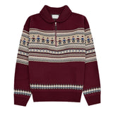 Wiaofellas  -  Fall Winter New Casual Men's Knit Jumpers Vintage Pattern Print Knitting Sweater Tops Men Fashionable Lapel Zipper Sweater