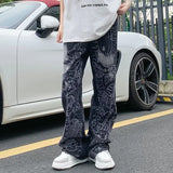 Wiaofellas  -  Y2K Fashion Graphic Embroidery Baggy Jeans Pants For Men Clothing Straight Wide Leg Women Denim Trousers Pantalones Hombre