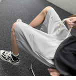 WIAOFELLAS  -  High Street Ripped Men Summer Retro Sports Cropped Pants