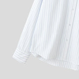 WIAOFELLAS  -  Men Striped Shirt Lapel Long Sleeve Loose Men Clothing Streetwear Korean Style Tops Fashion Leisure Male Shirts S-5XL