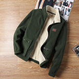 WIAOFELLAS  -  Men's Plus Velvet Sweatshirts Zip Up Hoodies Autumn Winter Stand Collar Polar Fleece Sweatshirt Coat Men Zipper Pockets Cardigan