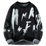 Wiaofellas  -  Men Vintage Sweater Round neck Knitted long-sleeved Sweaters Pullovers Autumn winter Streetwear Fashion Retro Casual Sweaters