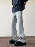 WIAOFELLAS  -  Blue Waed Summer Thin American High Street Straight Leg Jeans Cleanfit Haome Flared Pants for Men Long Youth Trendy Fit