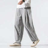 Wiaofellas  -  Spring Summer Men's Clothing Loose Oversized Solid Color Casual Korean Version Fashion Simplicity Wide Leg Harem Bloomers Pants