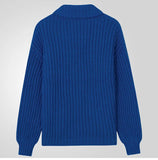 WIAOFELLAS  -  Vintage Coarse Wool Knit Jacket Winter Thicken Double-breasted Long Sleeve Cardigan Tops High Quality Loose Luxury sweater Coat