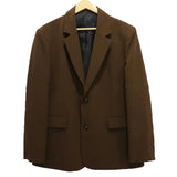 WIAOFELLAS  -  Korean Style Blazer Men Fashion Solid Color Business Casual Suit Jacket Men Streetwear Loose Dress Jackets Mens Formal Blazer