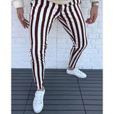 Wiaofellas  -  New Men's Pencil Pants Fashion Classic Casual Striped Print Trousers Male Streetwear Business Sport Slim Pants Men Clothing