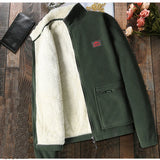 WIAOFELLAS  -  Men's Plus Velvet Sweatshirts Zip Up Hoodies Autumn Winter Stand Collar Polar Fleece Sweatshirt Coat Men Zipper Pockets Cardigan