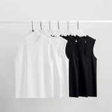 WIAOFELLAS  -  Summer Men's Tank Tops 230g Heavyweight Cotton Sleeveless Vest Loose Fit Casual Sports Undershirt T-Shirt Breathable & Versatile