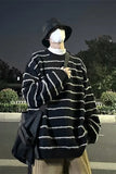 WIAOFELLAS Man Clothes Knitted Sweaters for Men Vintage Striped Pullovers Casual Cotton Thick Winter 2024 Trend Sweatshirts Knitwear C74