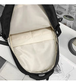 WIAOFELLAS  -  Nylon Backpack for Student Black Teenager Large Sweethearts Serviceable Travel Rucksack High Quality Unisex Laptop Knapsack