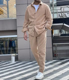 WIAOFELLAS  -  New Men's Thick and Warm Two-piece Set Fashionable Sportswear and Casual Wear Workout Set Men's Clothing Men's Sports Set