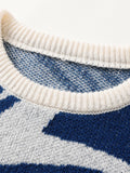 WIAOFELLAS  -  New Popular Street Ripped Abstract Starry Sky Pattern Pullover Ripped Sweater Casual Round Neck Knitted Men's Pullover