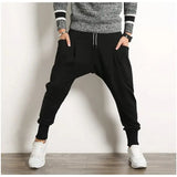 WIAOFELLAS  -  Plus Size M-4XL Men Sweatpants Spring Autumn  Casual Harem Drawstring Cotton Loose  Long Sport Pants Street Wear  Black Grey