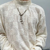 WIAOFELLAS  -  Japanese Half Collar Lace Base Pullovers New Unisex Style Knitted Long Sleeved T-shirt Men Hollowed Out Temperament Thin Sweater