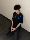 WIAOFELLAS  -  Fashion Butterfly Print T-shirts Men's Summer New Short-sleeve Trendy Loose Tops Male Comfort Handsome Round Neck Chic Tees