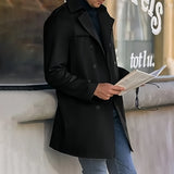WIAOFELLAS  -  2025 Spring And Autumn Mens Coat Mid-Length Double-Breasted European And American Street Casual Windbreaker Cardigan Jacket Men