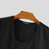 WIAOFELLAS  -  Men Shirt Solid Color O-neck Sleeveless Summer Button Casual Men Clothing Streetwear 2025 Loose Fashion Male Shirts