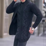 Wiaofellas  -  Autumn Men Casual Fashion Cardigan Sweater Elegant Solid Color Knit Coat Hombre Tops Male All-match Outwear Men's Clothing