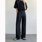WIAOFELLAS  -  Black Oversized Suit Pants Men Fashion Social Mens Dress Pants Korean Loose Straight Wide Leg Pants Mens Office Formal Trousers
