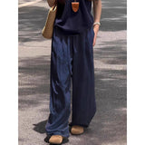 WIAOFELLAS  -  Lightweight Ice Silk Linen Trousers Straight Leg Wide Leg Casual Loose Fit Summer Pants for Men And Women Breathable Comfortable