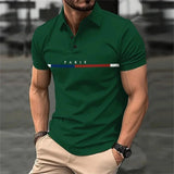 Wiaofellas  -  Short Sleeved Lapel T-Shirt For Men With Button Stripes 3d Printed Summer Casual And Comfortable Sports Polo Top