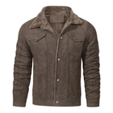 Wiaofellas  -  Men's Casual Winter Jacket Warm Coat Jacket Turn Down Collar Long Sleeve Zipper Pocket Fashion Jacket Autumn Coats Men Clothing
