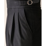Wiaofellas  -  Spring Men Naples Slim-fit Dress Pants Light Luxury Casual Italy Retro Premium Elegant Business Leisure Check Suit Trousers