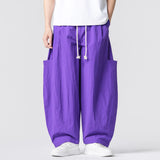 Wiaofellas  -  Oversized Men Wide Leg Pants Elastic Waist Joggers Trousers Male Casual Harem Pants Baggy Fashion Men Sweatpants Large Size 5XL