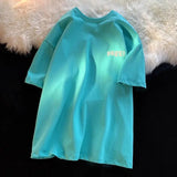 WIAOFELLAS  -  Men's Clothing Cotton T-Shirt Summer Short Sleeve Hong Kong Style Loose Fit Casual Trendy Solid Color Streetwear Top