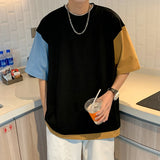 WIAOFELLAS  -  Shadowless wall ice crew-neck T-shirt Loose all decorative chain men's crew-neck T-shirt breathable