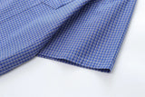 Wiaofellas  -  Japanese Style Casual Embroidered Plaid Short Sleeve Shirt Men's Loose Fit Tie Included Cotton Summer Shirt for Couples