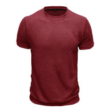 WIAOFELLAS  -  Summer Men's Short Sleeve T Shirts Round Neck Fashionable Style Half Sleeved Top Breathable T-shirt