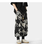 WIAOFELLAS  -  Retro Floral Pattern Harlan Pants Summer Thin Casual Pants for Men Asian Style Large Size Baggy Trousers