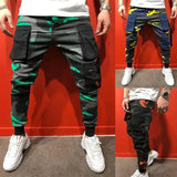 WIAOFELLAS  -  Men Camo Jogger Pants Spring Summer Autumn  Casual  Slim Multi Pocket Camouflage Sweatpants  Hippie Street Wear