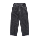 WIAOFELLAS  -  Men Loose Casual Fashion Retro Plus Size Wash Gray Black Denim Jeans Pants Cityboy Streetwear Straight Jeans Trousers 40 38