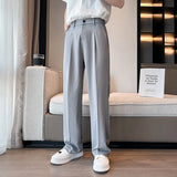 WIAOFELLAS  -  Black White Suit Pants Men Slim Social Mens Dress Pants Korean Casual Straight Pants Mens Office Formal Trousers Plus Size 5XL