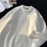 Wiaofellas  -  Harajuku Knitted Sweater New Winter Men Oversized Sweater Korean WomenThick O-Neck Wool Knitted Streetwear Pullover Unisex
