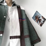 WIAOFELLAS  -  Summer New Men's Shirt Fashion Striped Short Sleeve Blouse Turn Down Collar Button Oversized Casual Shirt Men's Clothing A59