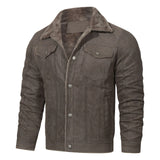 Wiaofellas  -  Men's Casual Winter Jacket Warm Coat Jacket Turn Down Collar Long Sleeve Zipper Pocket Fashion Jacket Autumn Coats Men Clothing
