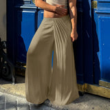 WIAOFELLAS  -  Men Irregular Pants Solid Color Elastic Waist Joggers Trousers Men Streetwear Loose Pleated Casual Long Pants S-5XL