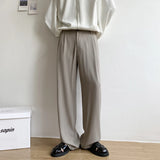 WIAOFELLAS  -  Black White Suit Pants Men Fashion Social Mens Dress Pants Korean Loose Straight Casual Pants Mens Office Formal Trousers M-2XL