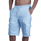 WIAOFELLAS  -  New Men's Cotton Linen Shorts Pants Male Summer Breathable Solid Color overalls Linen Trousers Fitness Streetwear S-3XL