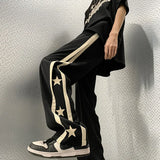 Wiaofellas  -  Y2K Star Sweatpants Men Black Sports Pants Wide Leg Trousers Male Japanese Streetwear Hip Hop Graphic Loose Casual
