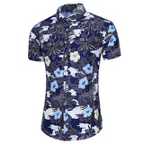 Wiaofellas  -  Men's Plaid Print Short Sleeve Shirt Plus Size Casual Hawaiian Style Button Down Shirt Summer Cross-Border Fashion