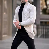 Wiaofellas  -  Autumn Men Casual Fashion Cardigan Sweater Elegant Solid Color Knit Coat Hombre Tops Male All-match Outwear Men's Clothing